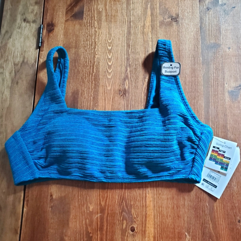 Time Tru Variegated Rib Bikini Top - Picture 2 of 5
